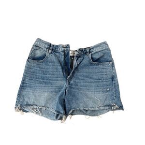 SLVRLAKE Womens Blue High Rise Relaxed Dakota Cut Off Denim Shorts Size 29